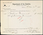 Request for Land Scrip for Gabriel Dumont, October 20, 1893, RG 15, Vol. 690, File 336076