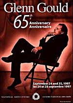 Cover of the program from the GLENN GOULD 65TH ANNIVERSARY celebration, 1997