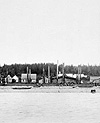 Photo du village haïda de Masset prise du navire Islander en 1890