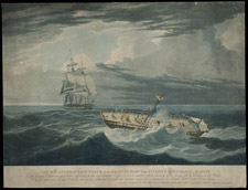 Gravure intitulée THE MELANCHOLY SHIP WRECK OF THE FRANCES MARY FROM ST. JOHN'S, J. KENDALL MASTER, 1827