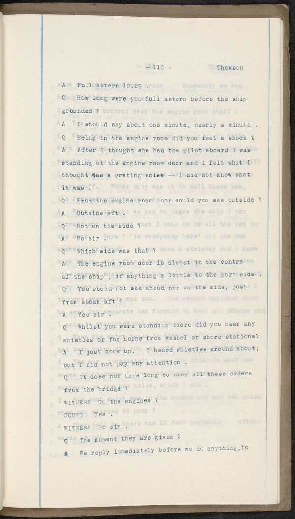 Wrecks, Casualties and Salvage - Formal Investigations - S.S. LETITIA