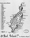 Carte montrant les épaves sur l'île Saint-Paul, en Nouvelle-Écosse, en 1926