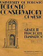 Couverture du livre TORONTO CONSERVATORY OF MUSIC: GRADE II PIANOFORTE EXAMINATION