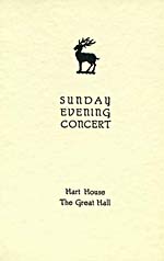 Couverture du programme de la 223e soirée de concert du dimanche offerte à l'University of Toronto en 1950