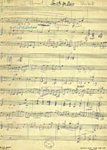 Manuscrit de la SONATE POUR PIANO de Glenn Gould