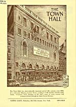 Couverture du programme du récital donné au Town Hall de New York en 1955