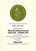 Certificat d'élection au Temple de la renommée de la National Academy of Recording Arts and Sciences, daté de 1983