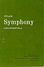 Couverture du programme du concert de l'Orchestre symphonique de l'Utah donné en 1959