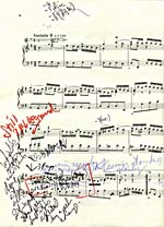 Page annotée de la partition de KEYBOARD PRACTICE CONSISTING OF AN ARIA WITH THIRTY VARIATIONS...