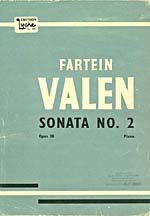 Cover of score, SONATA NO. 2, OP. 38, by Fartein Valen