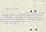 Note manuscrite d'une ménagère israélienne, qui remercie Glenn Gould de l'avoir laissée l'écouter jouer, en décembre 1958