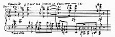 Exemple D des annotations musicales de Gould au sujet du CONCERTO POUR PIANO ET ORCHESTRE, OP. 42, de Schönberg