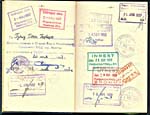 Pages 8 et 9 du passeport de Glenn Gould