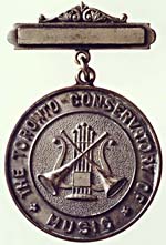 Front of the Toronto Conservatory of Music silver medal