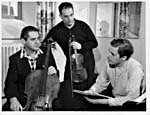 Photo montrant Oscar Shumsky, Leonard Rose et Glenn Gould à Stratford, en Ontario, dans les années soixante
