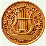 Avers de la médaille de l'University of Alberta, prix national de musique, remportée en 1976