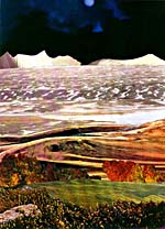 Collage de Joan McCrimmon Hebb représentant un paysage nordique