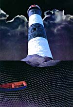 Collage de Joan McCrimmon Hebb représentant un phare